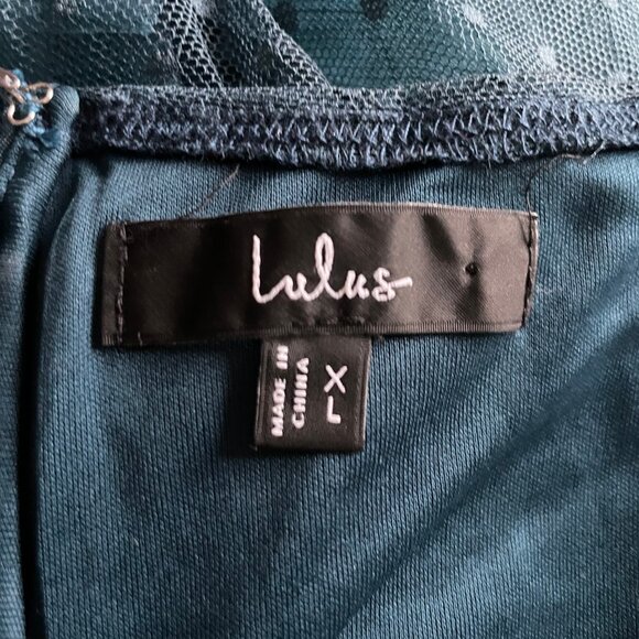 Lulu's Dreamy Sweetness Dark Teal Swiss Dot Ruffled Mini Babydoll Dress $59 - Picture 6 of 10